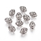 Hollow Alloy Beads, Oval, Platinum, 11x6.5mm, Hole: 1mm