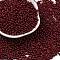 8/0 Baking Paint Glass Seed Beads, Round Hole, Teardrop, Dark Red, 3x2mm, Hole: 1mm, about 18750pcs/pound