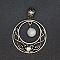 Natural Quartz Crystal Pendants, Flat Round, 35x31mm