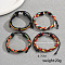 Bohemian Style Handmade PU Leather Adjustable Bracelet Sets, Rainbow Elements Cord Bracelets, Colorful,
