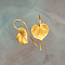 Alloy Dangle Earrings, Leaf, Golden, 35x20mm