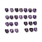 Natural Amethyst Beads, Heart with Letter, Letter A~Z, 8~8.5x8~8.5x5mm, Hole: 1.4mm