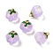 Glass Charms, Pumpkin, with Golden Alloy Enamel Findings, Lavender, 14.5x13mm, Hole: 1.5mm