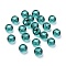 Glass European Beads, Large Hole Beads, Rondelle, Teal, 14~15x10mm, Hole: 5~6.4mm