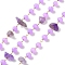 304 Stainless Steel Link Chains, Soldered, with Crystal and Natural Amethyst, with Spool, Ion Plating(IP), Real 18K Gold Plated, 4x7.5x3.5mm, about 32.81 Feet(10m)/Roll