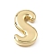 Brass Slide Charms, Letter, Golden, Letter S, 25.5x16x5mm, Hole: 14.5x2.5mm