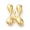 Rack Plating Brass Beads, Balloon Letter, for Personalized Name Necklaces Making, Long-Lasting Plated, Lead Free & Cadmium Free, Real 18K Gold Plated, Letter W, 24x20x7mm, Hole: 2mm