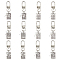 Alloy Tarot Pendants Decorations, with Alloy Swivel Clasps and Cross Charms, Rectangle, Antique Silver, 59mm, 6pcs/set, 2 sets/box