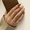 12Pcs Alloy with Crystal Rhinestone Finger Rings, Cross/Twist, Golden, Inner Diameter: 16~19mm