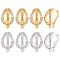 8Pcs 2 Colors Brass Micro Pave Clear Cubic Zirconia Twister Clasp, Teardrop, Mixed Color, 13.5x9.5x8mm, Hole: 1mm, 4pcs/color