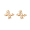 Brass Pave Clear Glass Connector Charms, Bowknot Links, Real 18K Gold Plated, 12x15.5x5.5mm, Hole: 1.2mm
