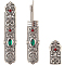 Alloy Rhinestone Needle Storage Boxes, Antique Silver, 90x17x12.5mm