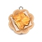 Opaque Resin Pendants, Imitatrion Food, Crispy Durian Cake, with Platinum Plated Iron Loops, PeachPuff, 27.5x24x13mm, Hole: 2mm