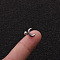 Brass Micro Pave Clear Cubic Zirconia Cartilage Earrings for Women, with Stainless Steel Pins, Stainless Steel Color, Moon, 6mm, Pin: 1.2mm