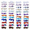 48Pcs 24 Styles Mixed Gemstone Chip Connector Charms, with 304 Stainless Steel Double Loops, Golden & Stainless Steel Color, 30mm, 2pcs/style