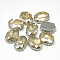 Sew on Rhinestone, Multi-strand Links, Glass Rhinestone, with Brass Prong Settings, Garments Accessories, Faceted, Oval, Platinum, Light Colorado Topaz, 18x13x6.5mm, Hole: 1mm