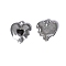 Alloy Enamel Pendants, Platinum, Heart, 18.5x17mm, Hole: 2mm