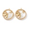Real 18K Gold Plated Brass Micro Pave Clear Cubic Zirconia Pendants, with Shell, Long-Lasting Plated, Flat Round with Constellation, Capricorn, 21x18x3mm, Hole: 1.8mm