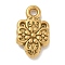 Ion Plating(IP) 304 Stainless Steel Pendants, Flower Charm, Real 18K Gold Plated, 17.5x10.5x3mm, Hole: 1.8mm