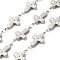 304 Stainless Steel Cross Link Chains, Unwelded, with Spool, Stainless Steel Color, 22x13.5x4mm, 5m/roll