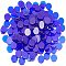 AHANDMAKER Flat Round Glass Mosaic Tiles, 300 Pcs Blue Transparent Glass Mosaic Round Flat Gems for Home Decoration DIY Crafts, 15x15mm