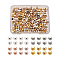 Brass Cube Spacer Beads, Mixed Color, 3x3x3mm, Hole: 2mm, 400pcs/Box