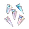 Glass Pendants, Triangle, AB Color, Faceted, Clear AB, 19.5x10x5.5mm, Hole: 1.4mm