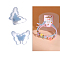 100Pcs Transparent Acrylic Beads, Bead in Bead, Butterfly, Cornflower Blue, 11.5x15.4x6.6mm, Hole: 2.2mm
