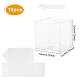 BENECREAT 10PCS 12x12x12cm Clear Cube Wedding Favour Boxes Large PVC Transparent Cube Gift Boxes with 2 Rolls Gold and Silver Glitter Ribbons for Candy Chocolate Valentine Party CON-BC0006-13B-8
