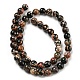 Brins de perles rondes en obsidienne flocon de neige rouge naturel G-P503-8MM-06-3