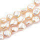 Hebras de perlas keshi de perlas barrocas naturales PEAR-S012-70B-1