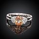 Double Heart & Oval Brass Cubic Zirconia Rings for Women RJEW-BB07299-7C-2