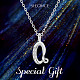 SHEGRACE Rhodium Plated 925 Sterling Silver Initial Pendant Necklaces JN913A-6