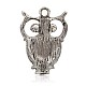 Halloween  Owl Antique Silver Plated Alloy Rhinestone Pendants ALRI-J182-02AS-2