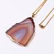 Natural & Dyed Agate Pendant Necklaces NJEW-JN01776-4
