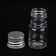 ペットのプラスチック製ミニ収納ボトル  トラベルボトル  化粧品用  クリーム  ローション  液体  アルミスクリューキャップ付き  プラチナ  2.2x4.3cm  容量：5ml（0.17fl.oz） CON-K010-03A-01-2
