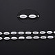 304つのステンレス鋼とABSプラスチックの模造真珠ビーズチェーン  ハンダ付け  スプールで  オーバル  ステンレス鋼色  7.5x3.5mm  約65.62フィート（20m）/ロール CHS-S008-014B-P-4