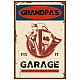 CREATCABIN Metal Vintage Tin Sign Grandpa’s Fix It Garage Repay With Just Smiles And Hugs Wall Decor Decoration for Home Wall Art Kitchen Bar Pub Garage Vintage Retro Poster Plaque AJEW-WH0157-453-1