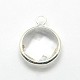 Silver Color Plated Brass Glass Pendants GLAA-J018B-S-3