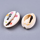 Printed Natural Cowrie Shell Beads SHEL-S266-16-2