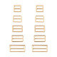 合金バックル  ストラップレザークラフトバッグベルト用  長方形  ライトゴールド  26~39x25.5~58.5x3~3.5mm  穴：7.5~8.5x19~51mm  16個/箱 PALLOY-TA0002-11LG-2