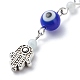Lampwork fait à la main de mauvais œil et pendentifs de perles rondes mélangées de pierres précieuses signets AJEW-JK00196-5