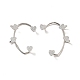 Clear Cubic Zirconia Heart Cuff Earrings EJEW-K093-26P-1
