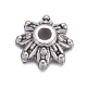 Blume tibetanische silberne Perlenkappen X-A475-1