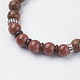 Natural Lava Rock & Wenge Wood Beads & Coconut Stretch Bracelets BJEW-I241-03F-2