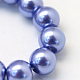 Backen gemalt pearlized Glasperlen runden Perle Stränge HY-Q003-12mm-09-3