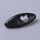 プラスチックリボン安全ブローチ  ハートを持つ楕円形  ブラック  37.3~37.5x15~15.2x9~10mm  8個/セット JEWB-WH0009-12E-1