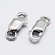 Rhodium Plated 925 Sterling Silver Lobster Claw Clasps STER-K167-075A-P-1