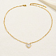 Ожерелья с подвесками в форме сердца из натуральной ракушки и золотыми цепочками из скрепок из нержавеющей стали EU3732-2-1