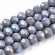 Electroplate Opaque Solid Color Glass Beads Strands EGLA-A034-P10mm-L23-1